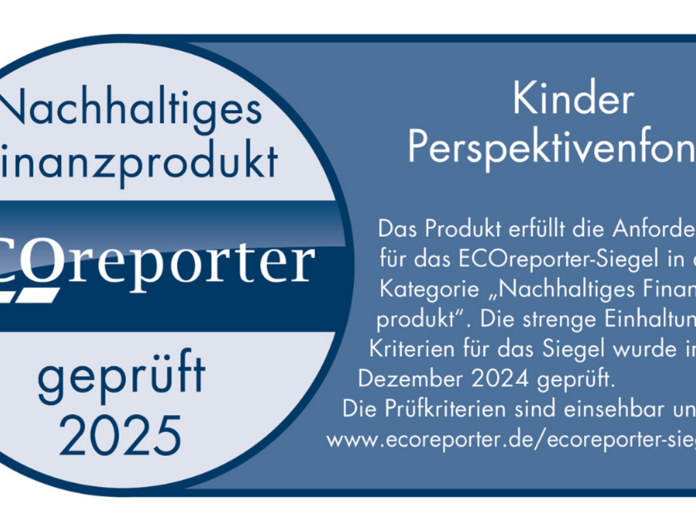 ECOreporter Siegel für den Kinder Perspektivenfonds 