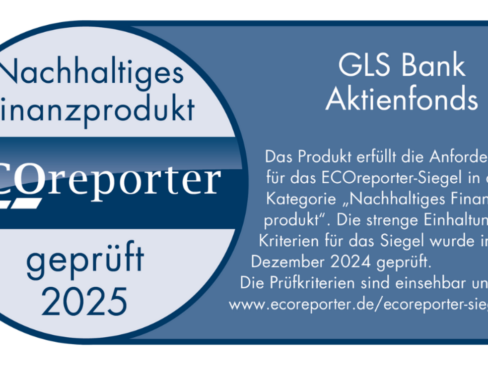 ECOreporter Siegel für den GLS Bank Aktienfonds